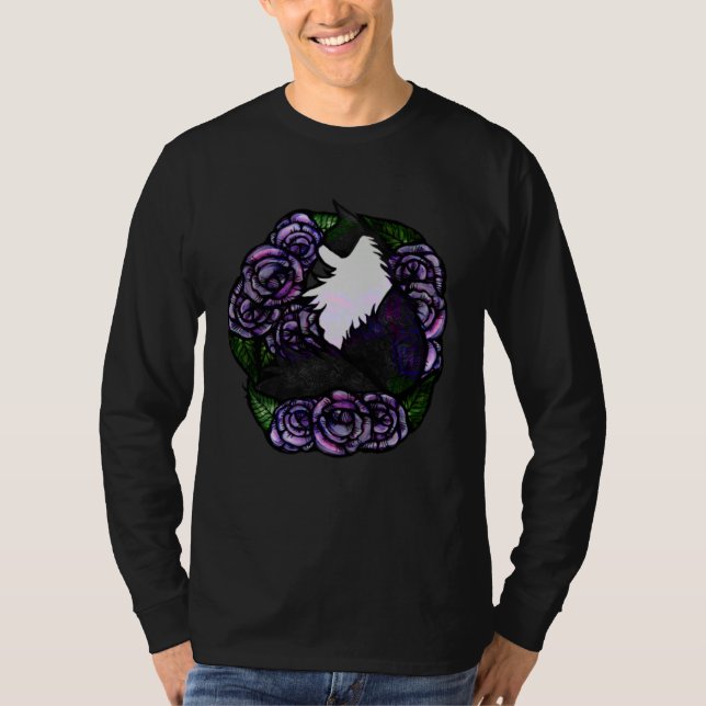 Cat Person Tuxedo Cats Roses T-Shirt (Vorderseite)