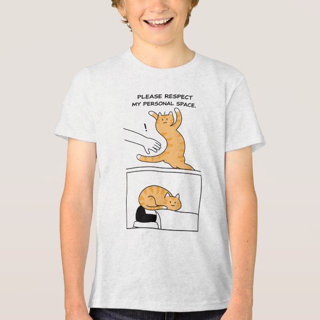 Cat Personal Space Please Respect Me Introvert Com Tri-Blend Shirt (Vorderseite)