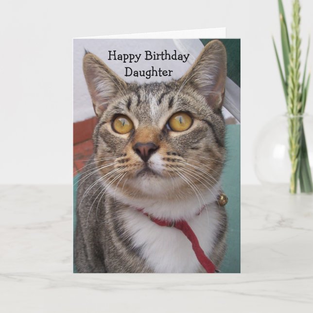 Cat Personalisiert Daughter Geburtstag Karte (Vorderseite)