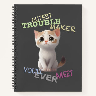 Cat Pet Cuttest Trouble Niedlich Adortable Funny F Notizbuch