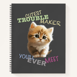 Cat Pet Cuttest Trouble Niedlich Adortable Funny F Notizbuch