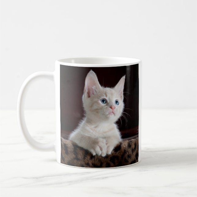 Cat Pet Foto Personalisiert zweiseitig Kaffeetasse (Links)