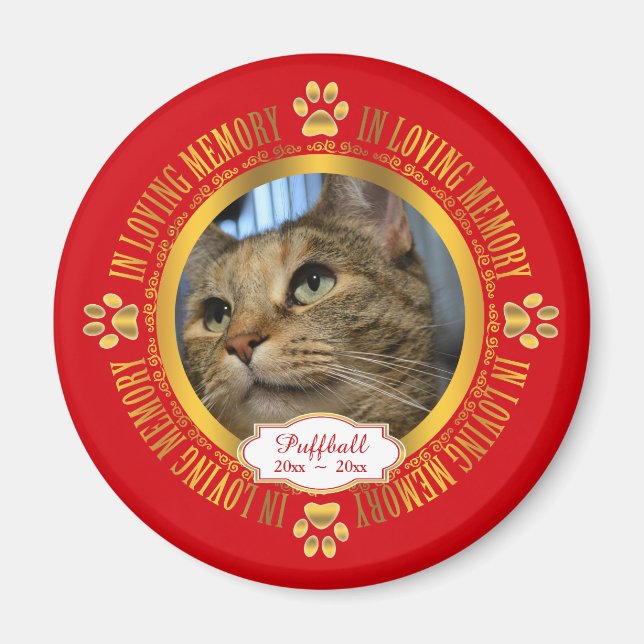 Cat Pet in Love Memory Memorial Keepake Magnet (Vorne)