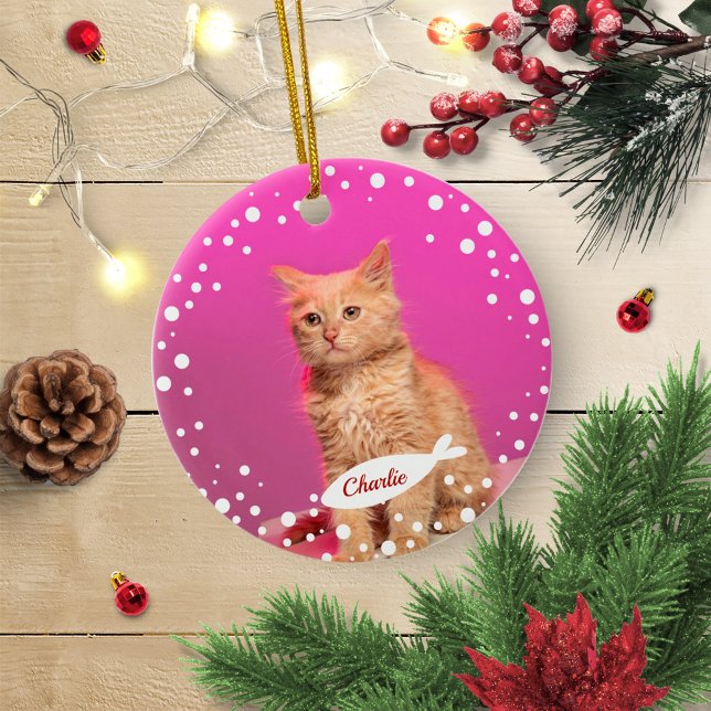 Cat Pet Keepake Weihnachten Einfaches Foto Keramik Ornament (Von Creator hochgeladen)