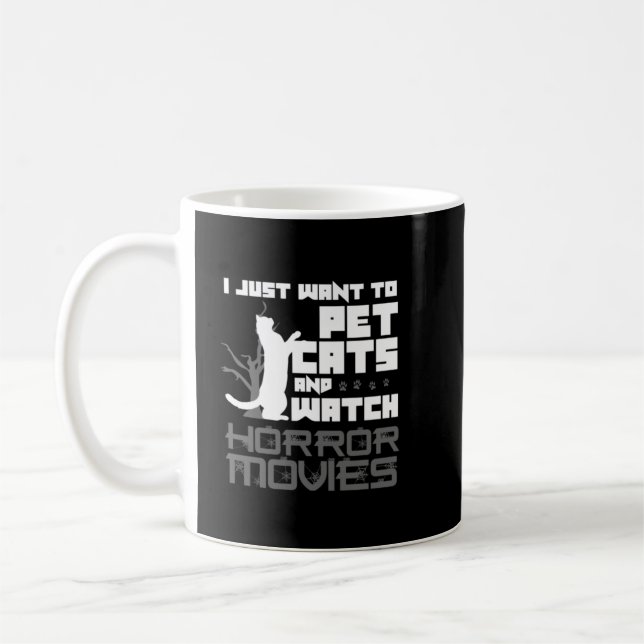 Cat Pet Lover Horror Movie Lover Gift53 Kaffeetasse (Links)