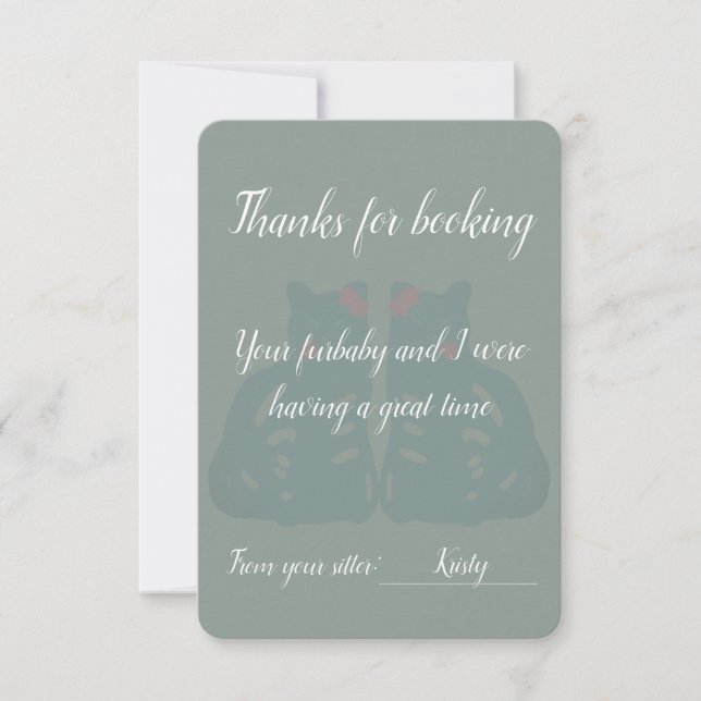Cat/Pet Sitter's Thank You Card Dankeskarte (Vorderseite)