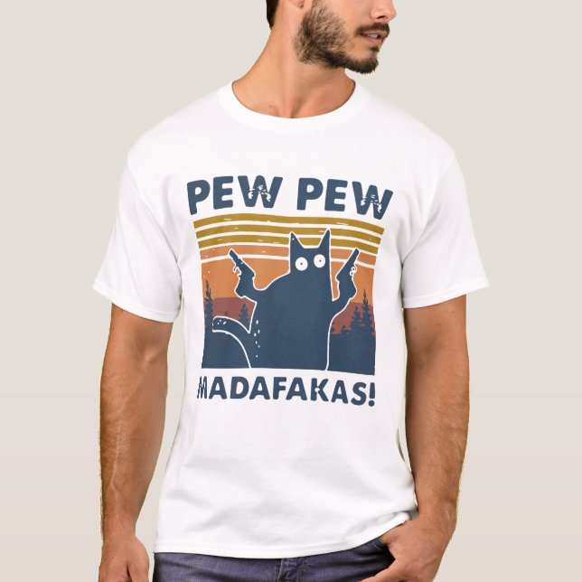 Cat Pew Madafakas Vintag T-Shirt (Vorderseite)