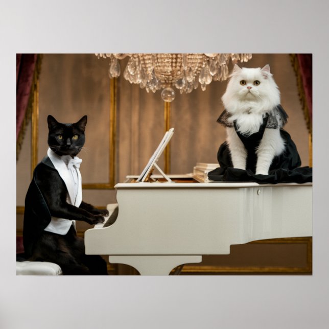 Cat Piano Lounge Act Poster (Vorne)