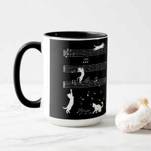 Cat Piano Notes Party Kaffeemaschine Tasse