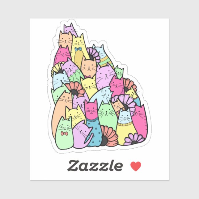 Cat Pile Laptop-Aufkleber Aufkleber (Blatt)