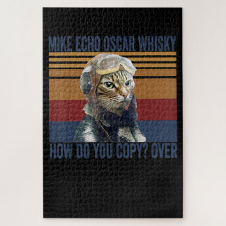 Cat Pilot Mike Echo Oscar Whisky Kostümgeschenk Puzzle