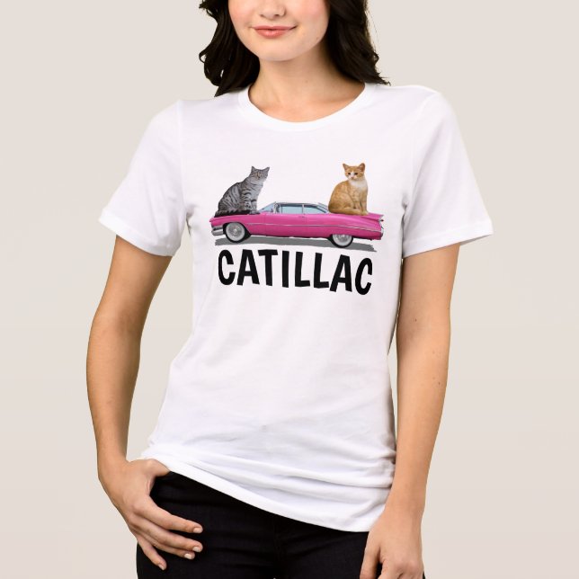 CAT PINK CATILLAC CLASSIC CAR T-SHIRTS (Vorderseite)