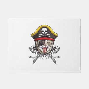 Cat Pirate Captain Men Piratenflagge Flag Skull un Fußmatte