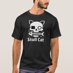 Cat Pirates Halloween Beängstigender Schädel und T-Shirt