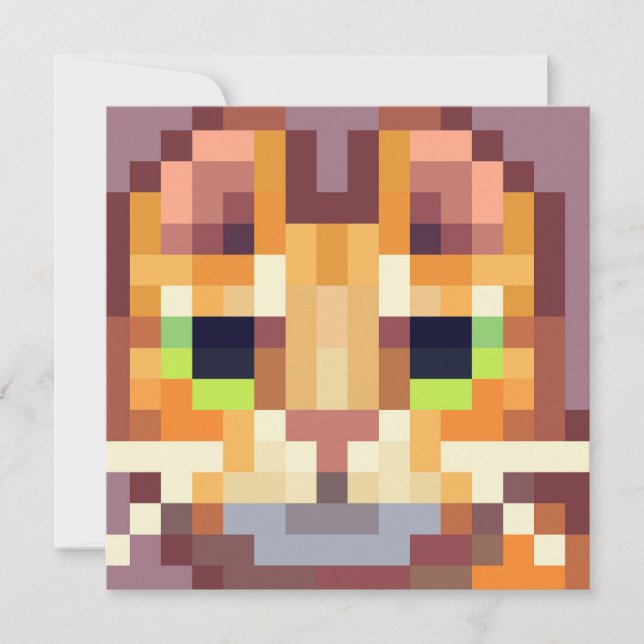 Cat pixelart, Pixel Art  Feiertagskarte (Vorderseite)