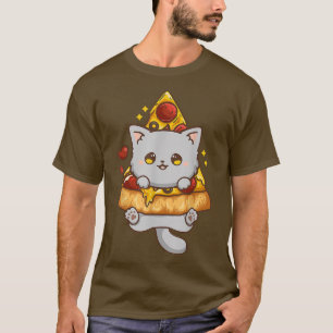 Cat Pizza Anime Japanese Noodles Kawaii Neko Girls T-Shirt