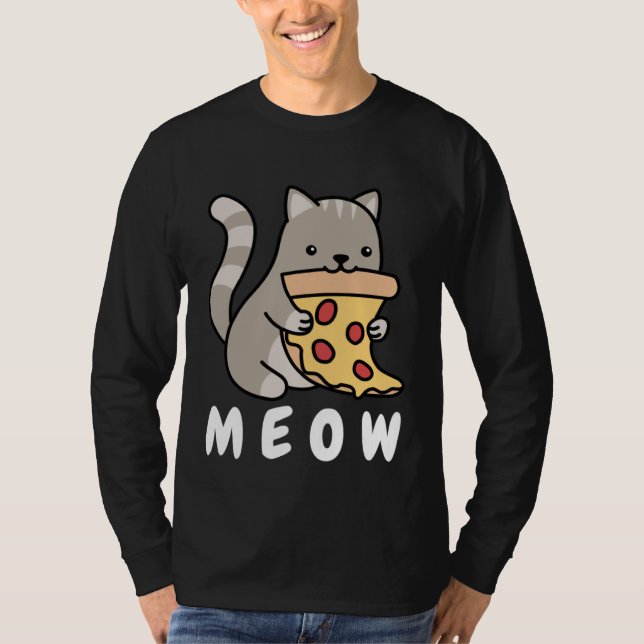 Cat Pizza Cat Owner Fast Food  Cats Humorous Fun T-Shirt (Vorderseite)