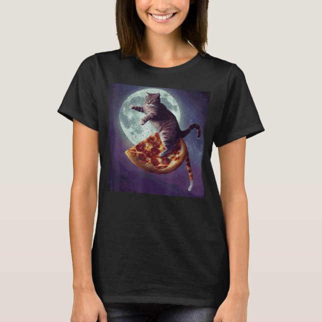 Cat Pizza Moon T-Shirt (Vorderseite)