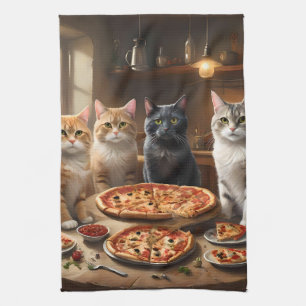 Cat Pizza Night, Geschirrtuch
