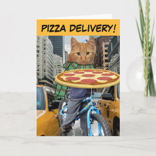 CAT PIZZA - PIZZA-LIEFERUNG CAT-GEBURTSTAGSKARTEN KARTE