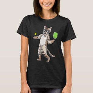 Cat Play Pickleball Spieler Racket Sportler Wo T-Shirt