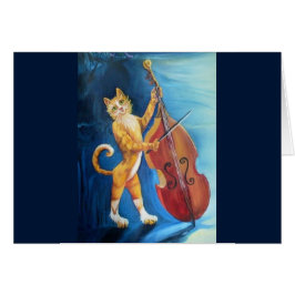 Cat Playing a Fiddle Grußkarte