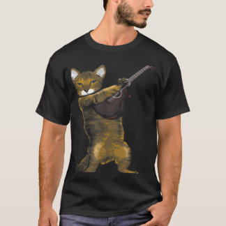 Cat Playing Acoustic Gitarrist T-Shirt