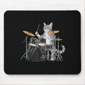 Cat Playing Drums Drumset Drumkit Drumming Drum Dr Mousepad