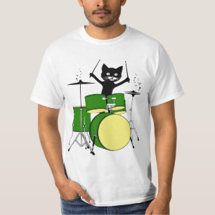 Cat Playing Drums, Funny Cat Playing Drums T-Shirt