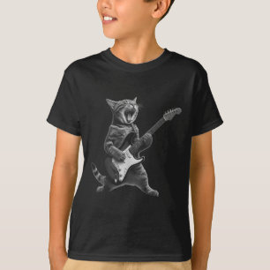 Cat Playing Gitarre Rock Star Rock und Roll für Mä T-Shirt