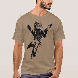 Cat Playing / Gitarrist Musician Cat Lover T-Shirt