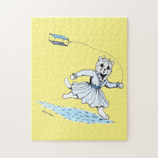 Cat Playing Kite, Louis Wain Puzzle (Vertikal)