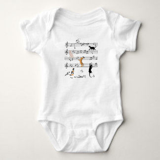 Cat Playing Note Music, Naughty Cat Gift, Niedlich Baby Strampler