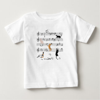 Cat Playing Note Music, Naughty Cat Gift, Niedlich Baby T-shirt