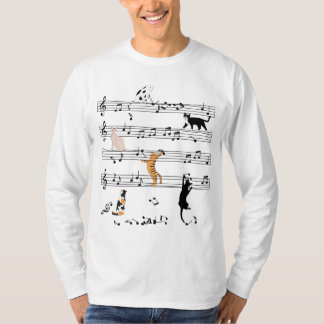Cat Playing Note Music, Naughty Cat Gift, Niedlich T-Shirt