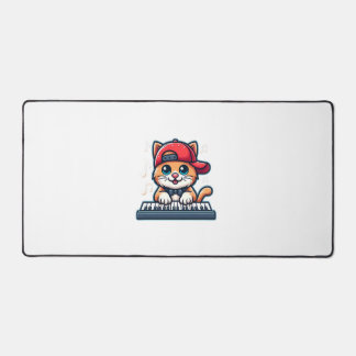 Cat Playing Piano Design für Musik und Katzen Lieb Schreibtischunterlage