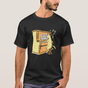 Cat Playing Piano Fun Music Pianist Katze 1 T-Shirt