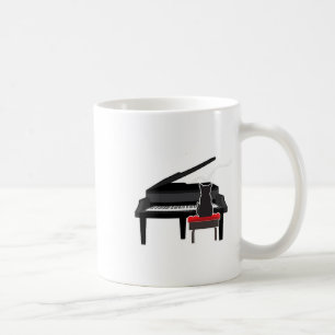 Cat Playing Piano Musik Lover Funny T Shirt Kaffeetasse