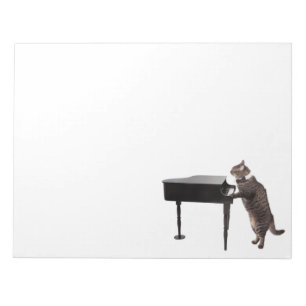 Cat Playing Piano Notizblock