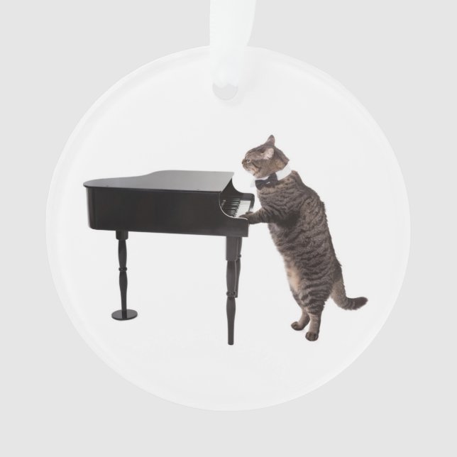 Cat Playing Piano Ornament (Vorderseite)