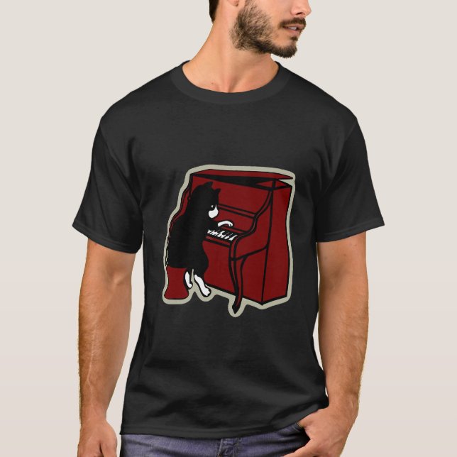 Cat Playing Piano Shirt Cat Keyboard Shirt (Vorderseite)
