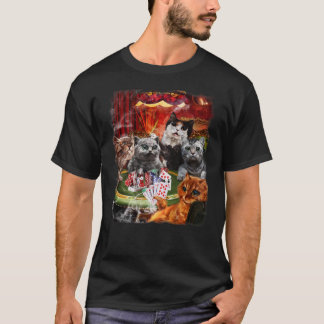 Cat Playing Poker Karten T-Shirt