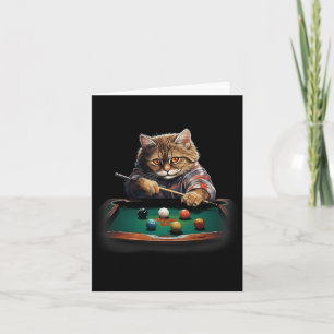 Cat Playing Pool Billard Coole Funny Cats Karte