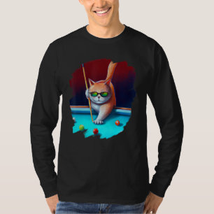 Cat Playing Pool Billard in Lounge Cooles Sonnenba T-Shirt