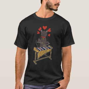 Cat Playing Schlagzeug Musikinstrument Xylophon T-Shirt