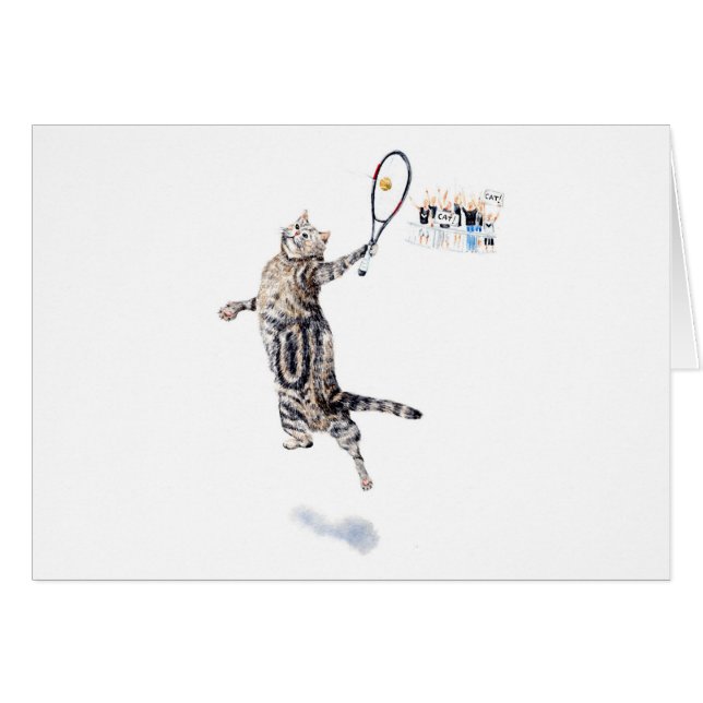 Cat Playing Tennis (Vorderseite (Horizontal))