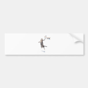 Cat Playing Tennis Autoaufkleber