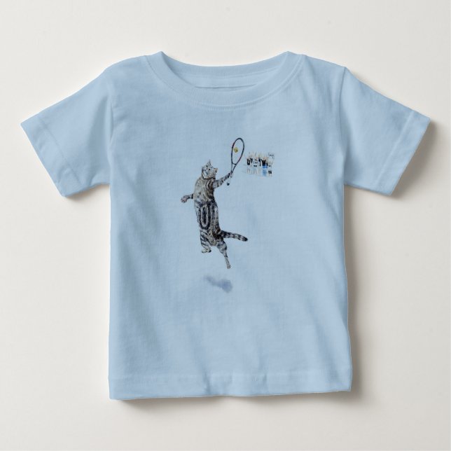 Cat Playing Tennis Baby T-shirt (Vorderseite)