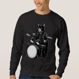 Cat Playing Trommeln Cat Lover für Trommler Sweatshirt