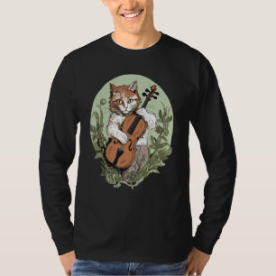 Cat Playing Violine in Cotattacore Ästhetik T-Shirt